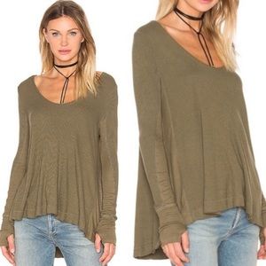 FREE PEOPLE olive malibu long sleeve thermal